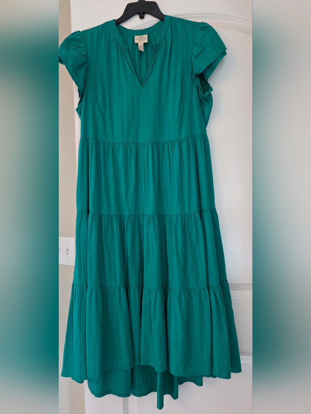 St. John's Bay Teal Tiered V-Neck Girls Dress